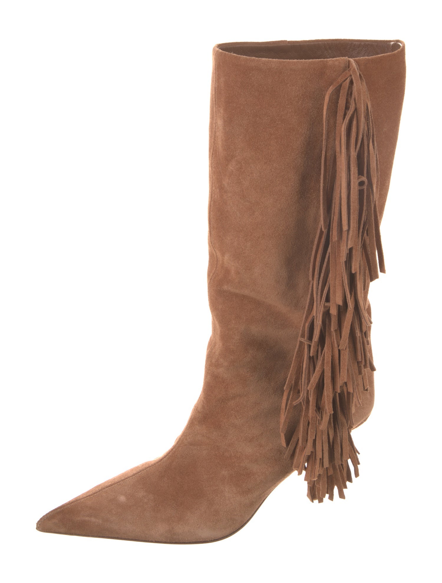 Paris Texas Suede Fringe Trim Accent Western Boots