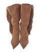 Paris Texas Suede Fringe Trim Accent Western Boots