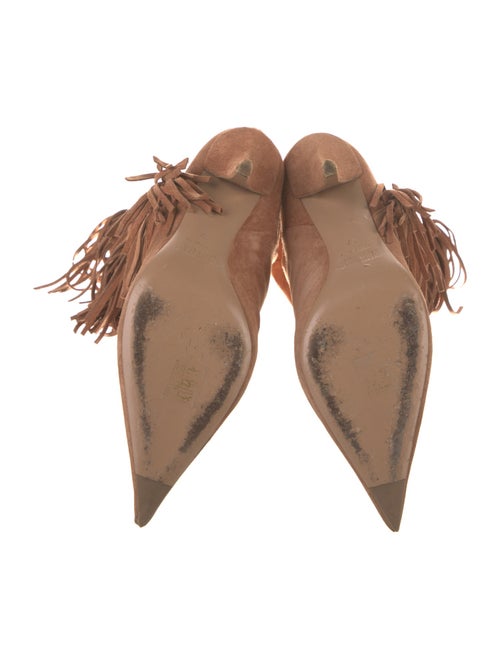 Paris Texas Suede Fringe Trim Accent Western Boots