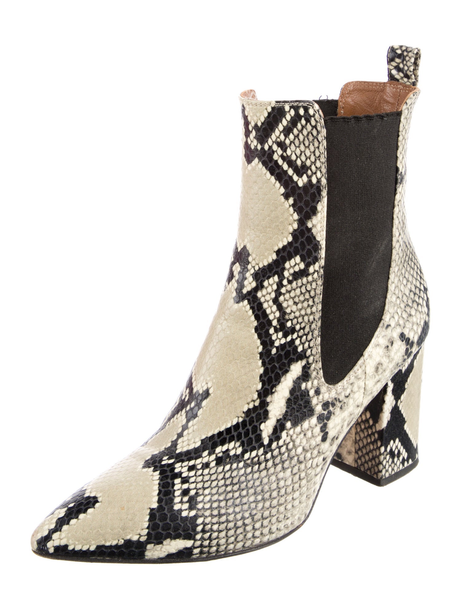 Paris Texas Leather Animal Print Chelsea Boots