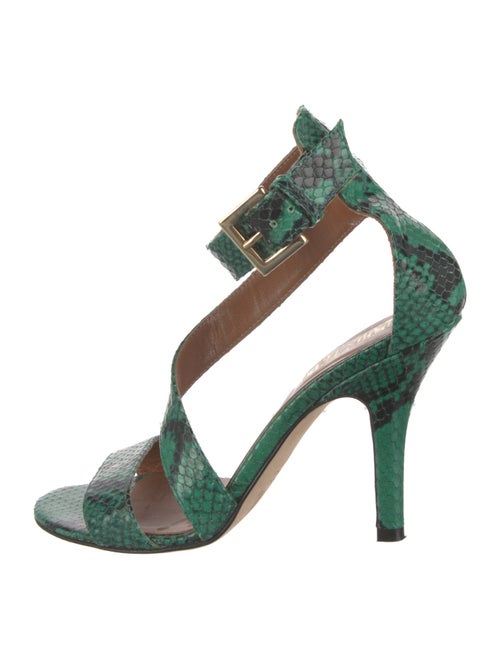 Paris Texas Leather Animal Print Sandals