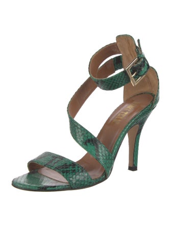 Paris Texas Leather Animal Print Sandals