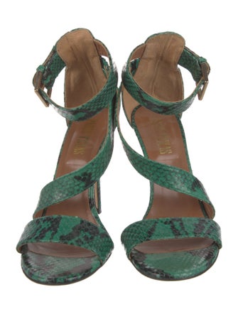 Paris Texas Leather Animal Print Sandals