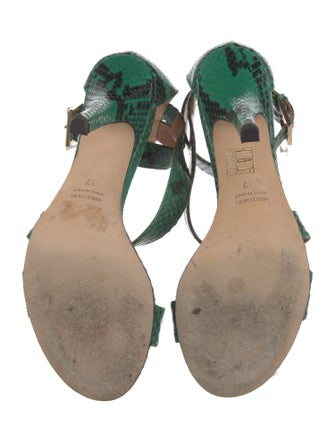 Paris Texas Leather Animal Print Sandals