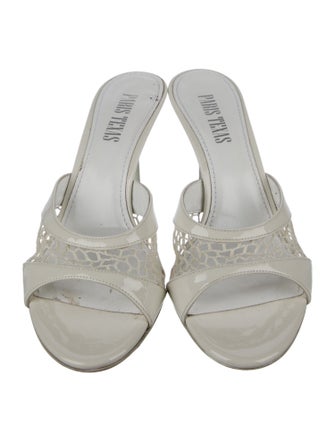 Paris Texas Leather Mesh Accents Slides