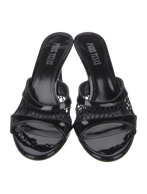 Paris Texas Patent Leather Mesh Accents Slides