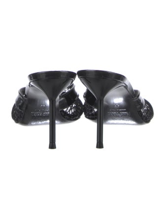 Paris Texas Patent Leather Mesh Accents Slides