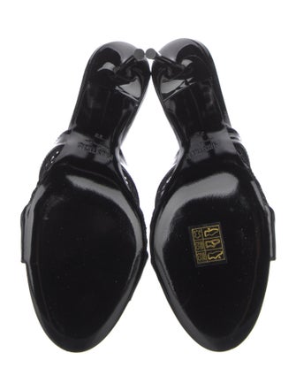 Paris Texas Patent Leather Mesh Accents Slides