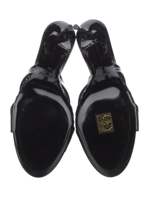 Paris Texas Patent Leather Mesh Accents Slides