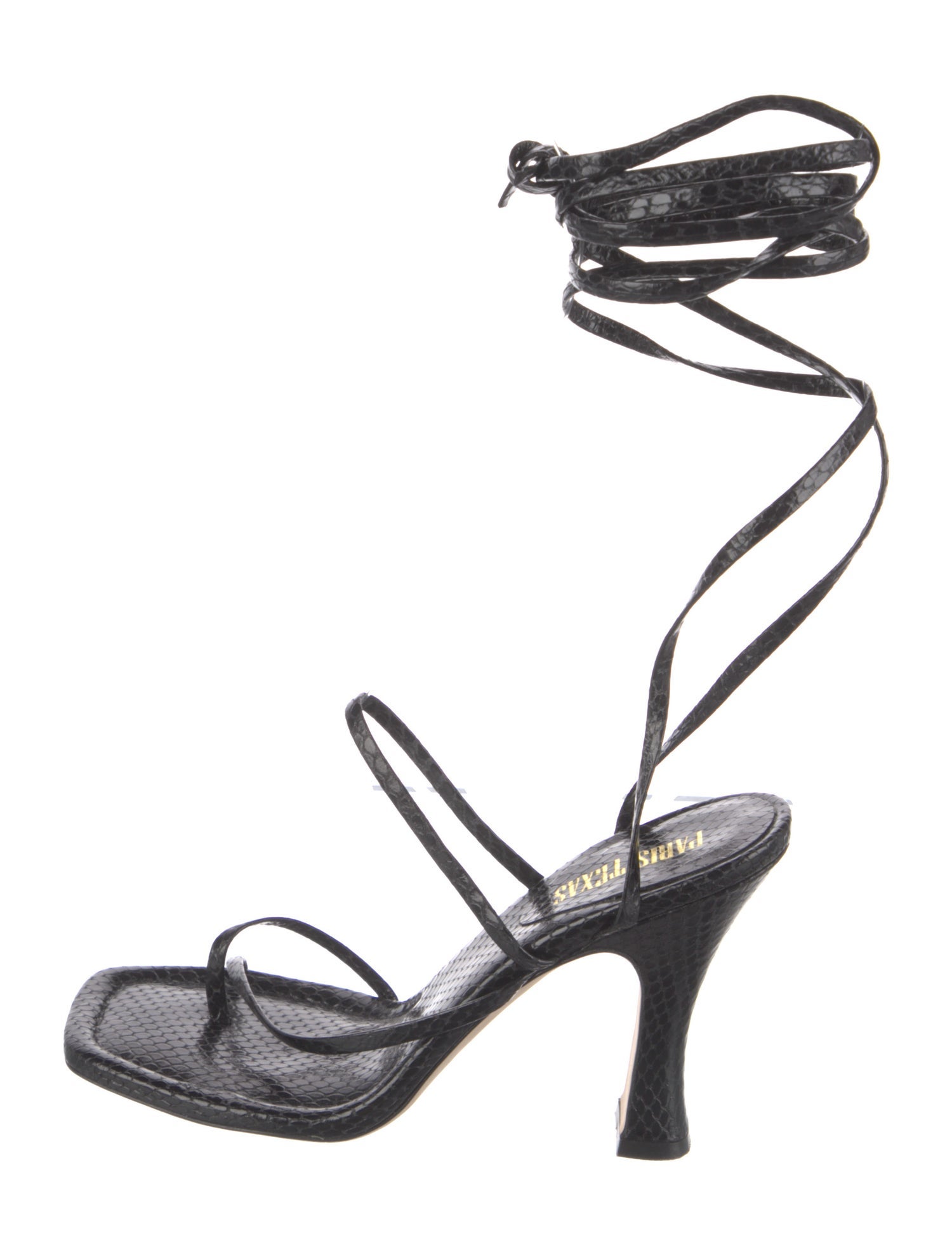 Paris Texas Embossed Leather Animal Print Gladiator Sandals