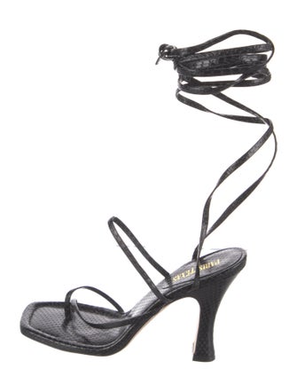 Paris Texas Embossed Leather Animal Print Gladiator Sandals