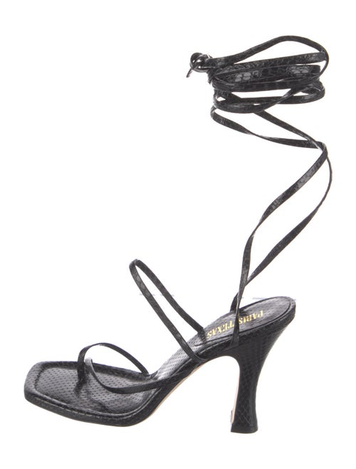 Paris Texas Embossed Leather Animal Print Gladiator Sandals