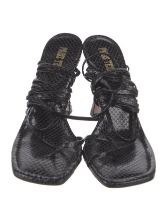 Paris Texas Embossed Leather Animal Print Gladiator Sandals