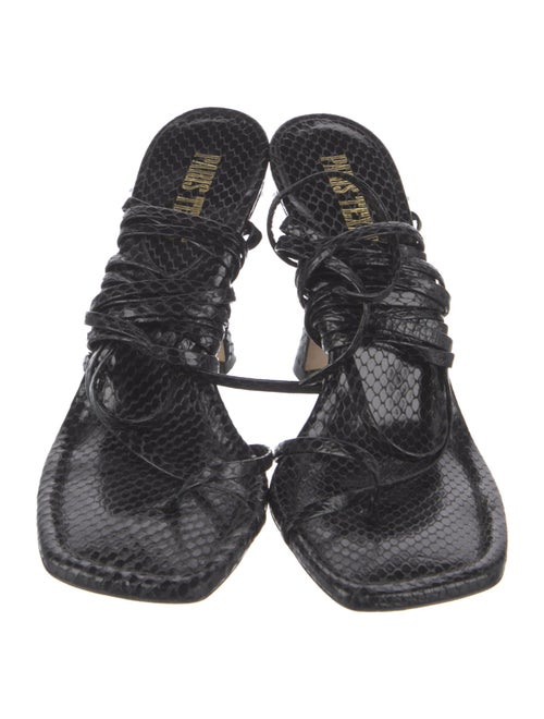 Paris Texas Embossed Leather Animal Print Gladiator Sandals