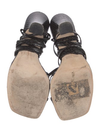 Paris Texas Embossed Leather Animal Print Gladiator Sandals