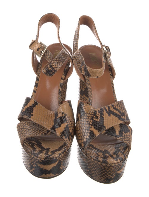 Paris Texas Embossed Leather Animal Print Slingback Sandals