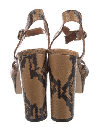 Paris Texas Embossed Leather Animal Print Slingback Sandals