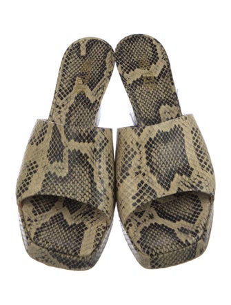 Paris Texas Embossed Leather Animal Print Slides