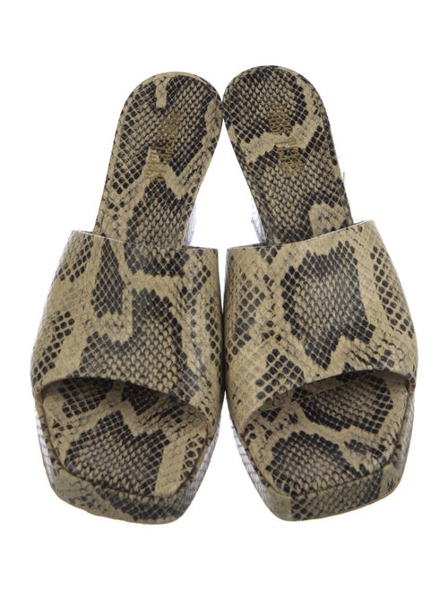 Paris Texas Embossed Leather Animal Print Slides