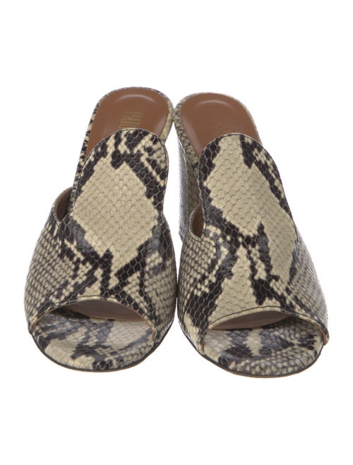 Paris Texas Embossed Leather Animal Print Slides
