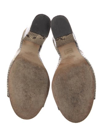 Paris Texas Embossed Leather Animal Print Slides