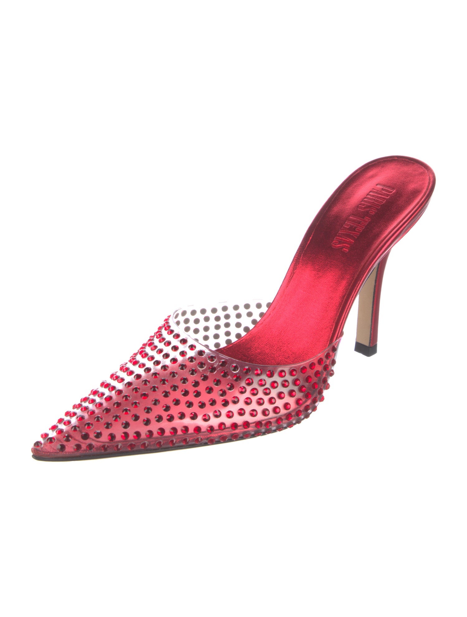 Paris Texas PVC Crystal Embellishments Mules