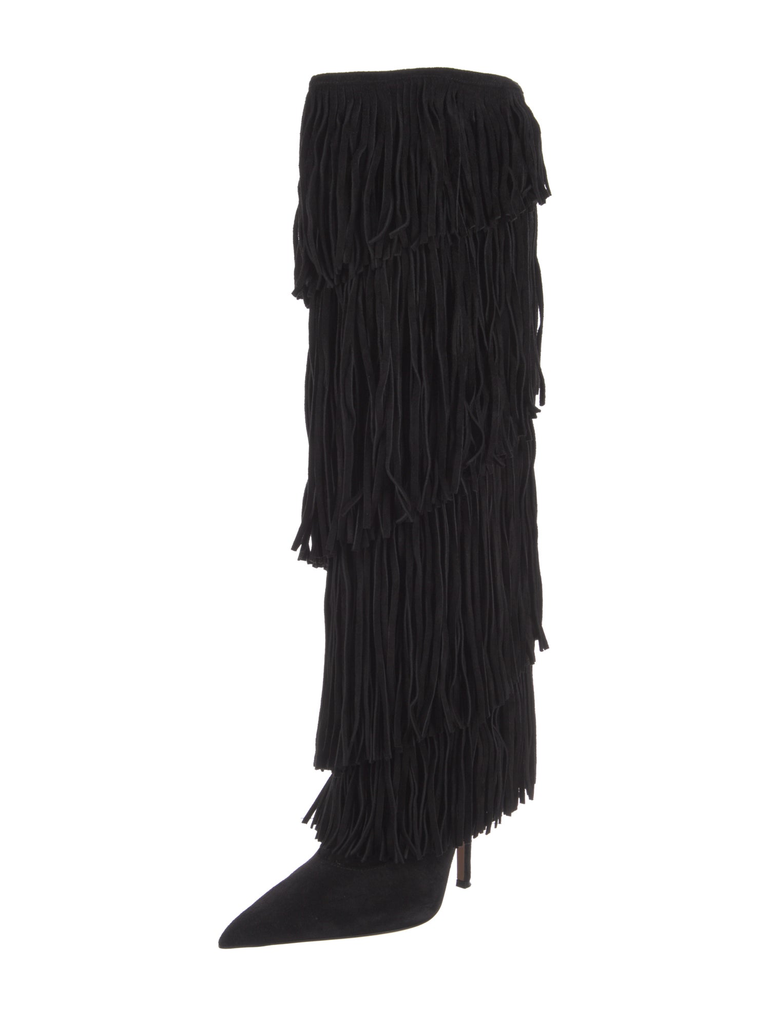 Paris Texas Suede Fringe Trim Accent Boots