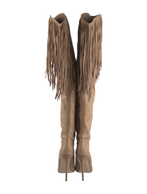 Paris Texas Leather Fringe Trim Accent Boots