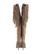 Paris Texas Leather Fringe Trim Accent Boots