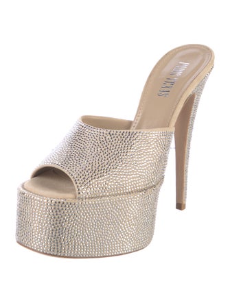 Paris Texas Suede Crystal Embellishments Mules