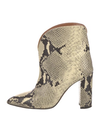 Paris Texas Embossed Leather Animal Print Lace-Up Boots