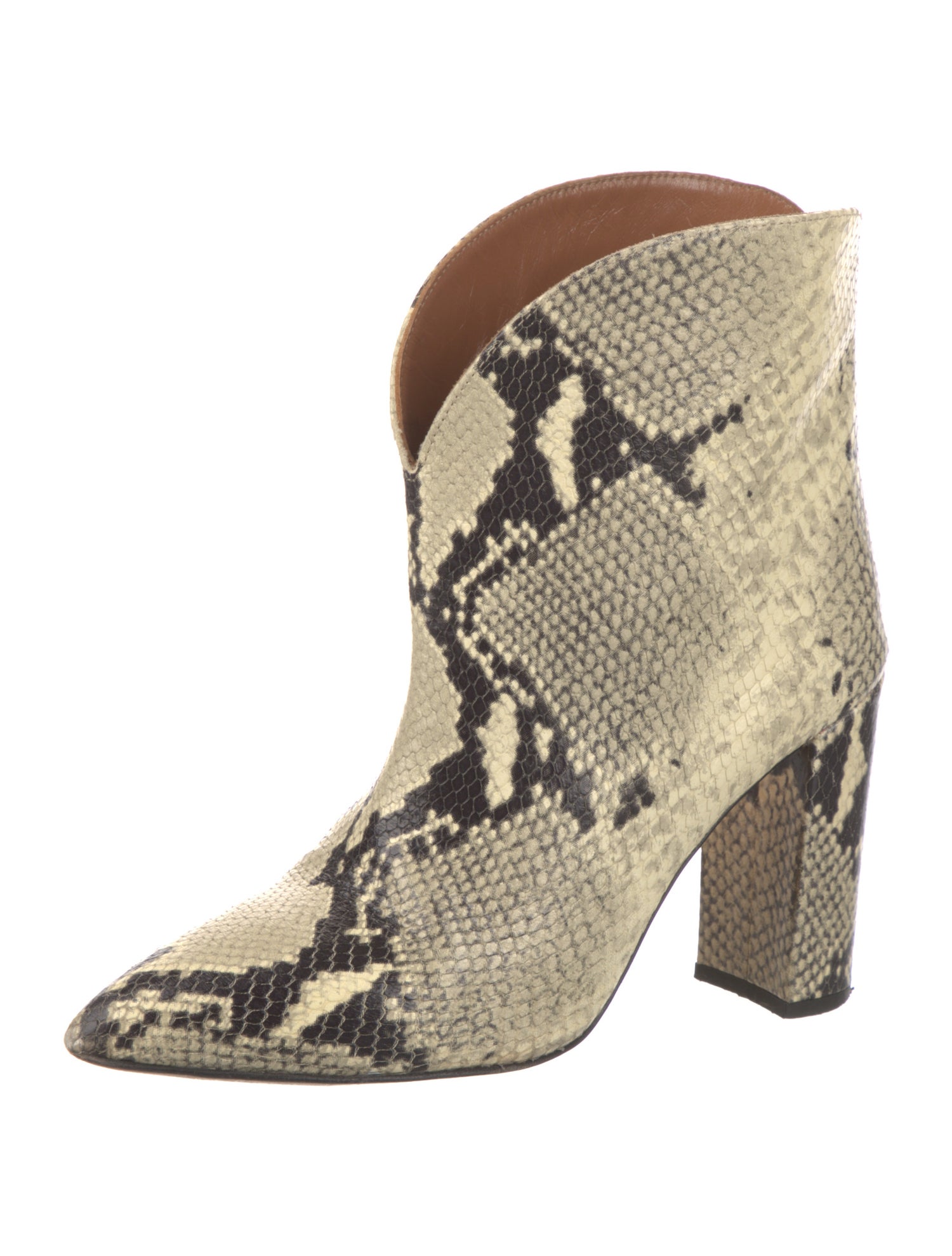 Paris Texas Embossed Leather Animal Print Lace-Up Boots