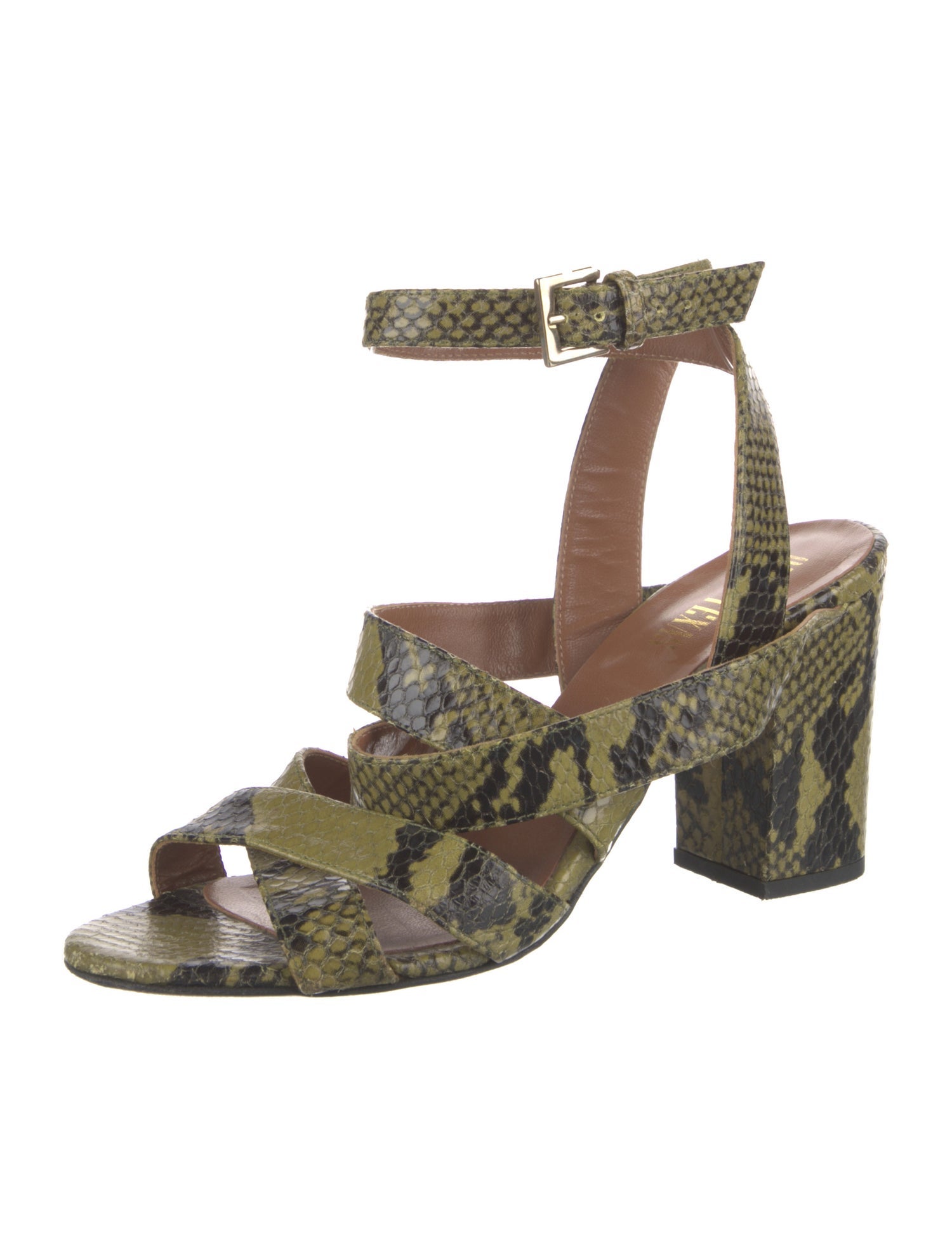 Paris Texas Snakeskin Animal Print Sandals