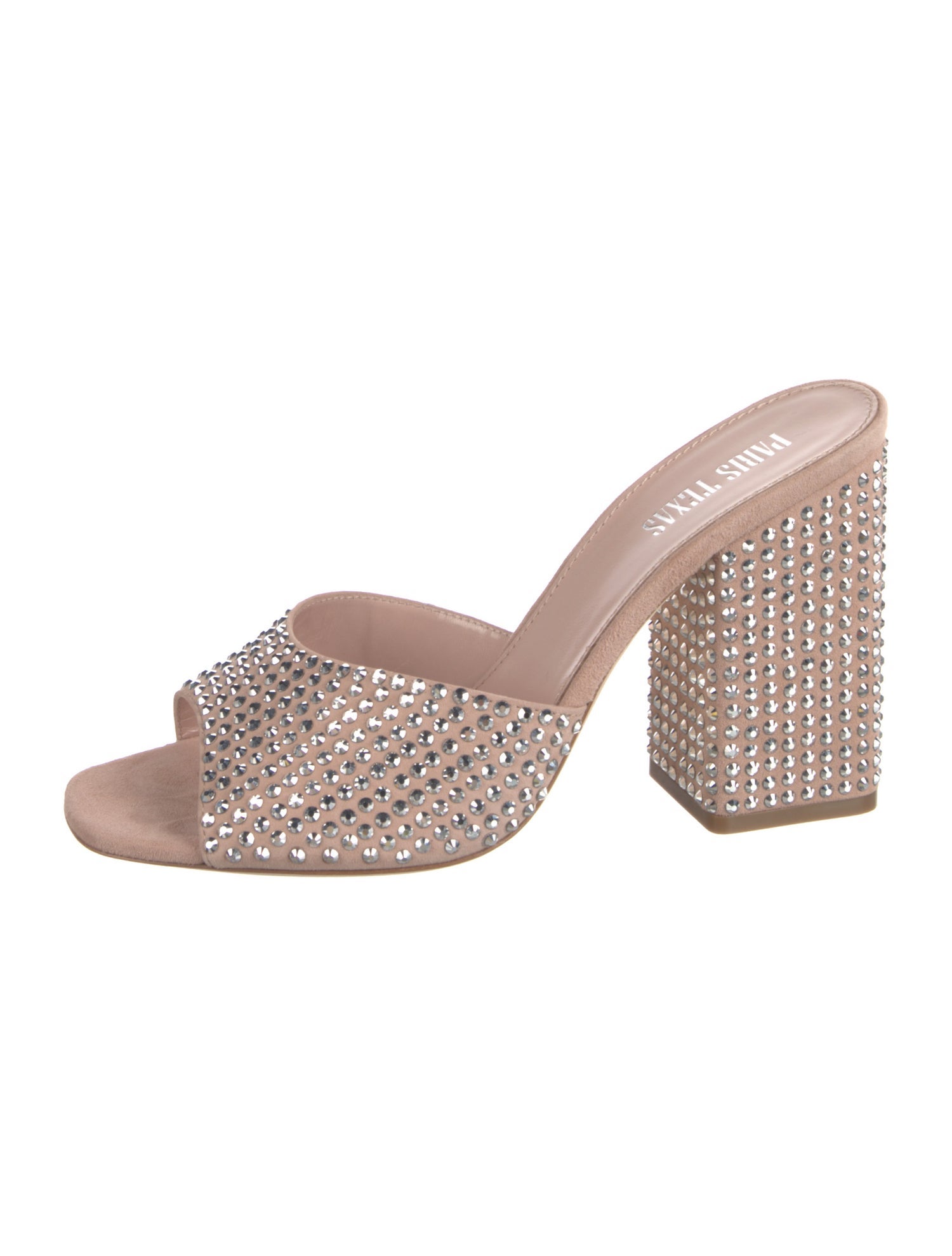 Paris Texas Suede Crystal Embellishments Slides