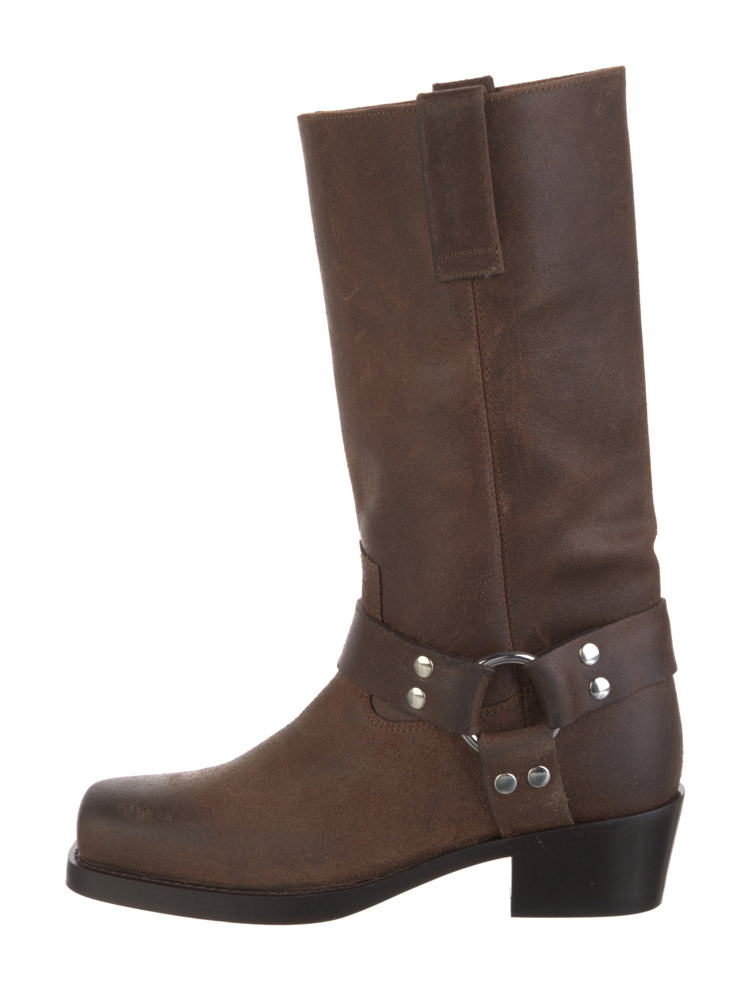 Paris Texas Suede Studded Accents Moto Boots