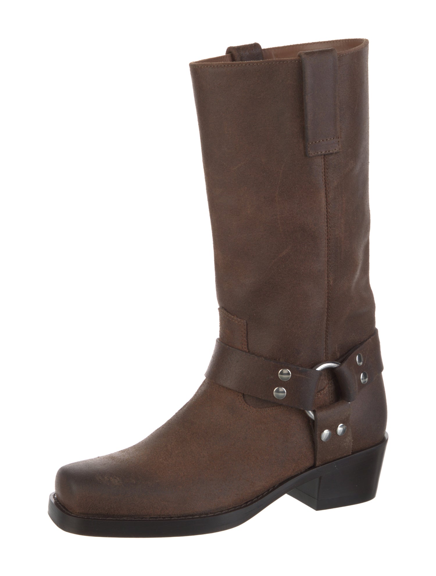 Paris Texas Suede Studded Accents Moto Boots