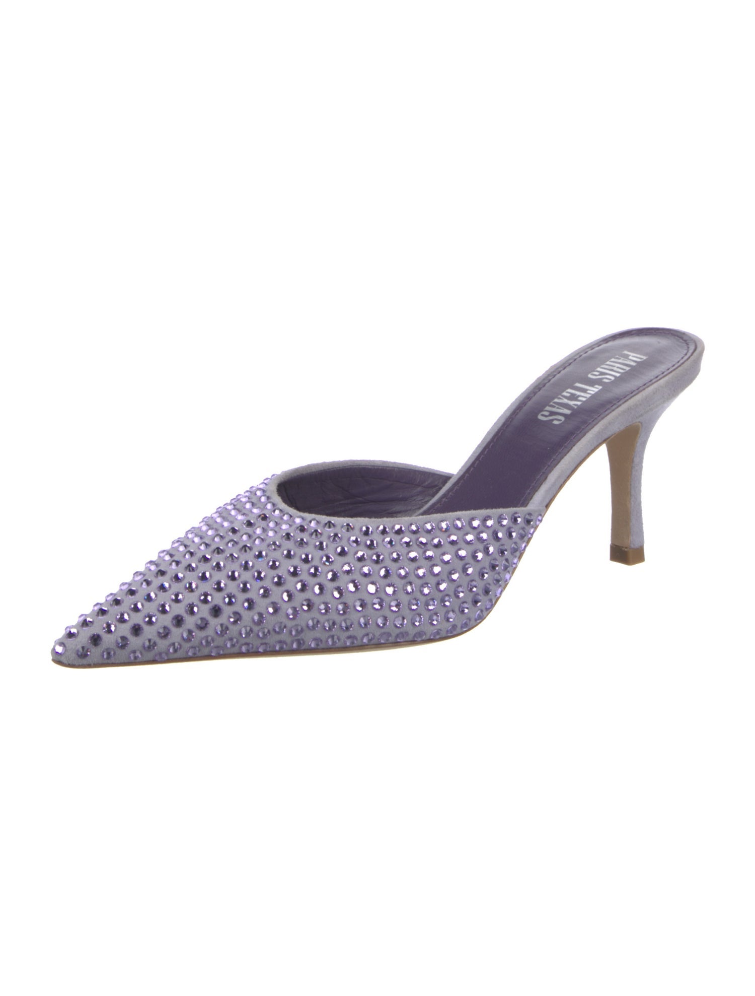 Paris Texas Suede Crystal Embellishments Mules