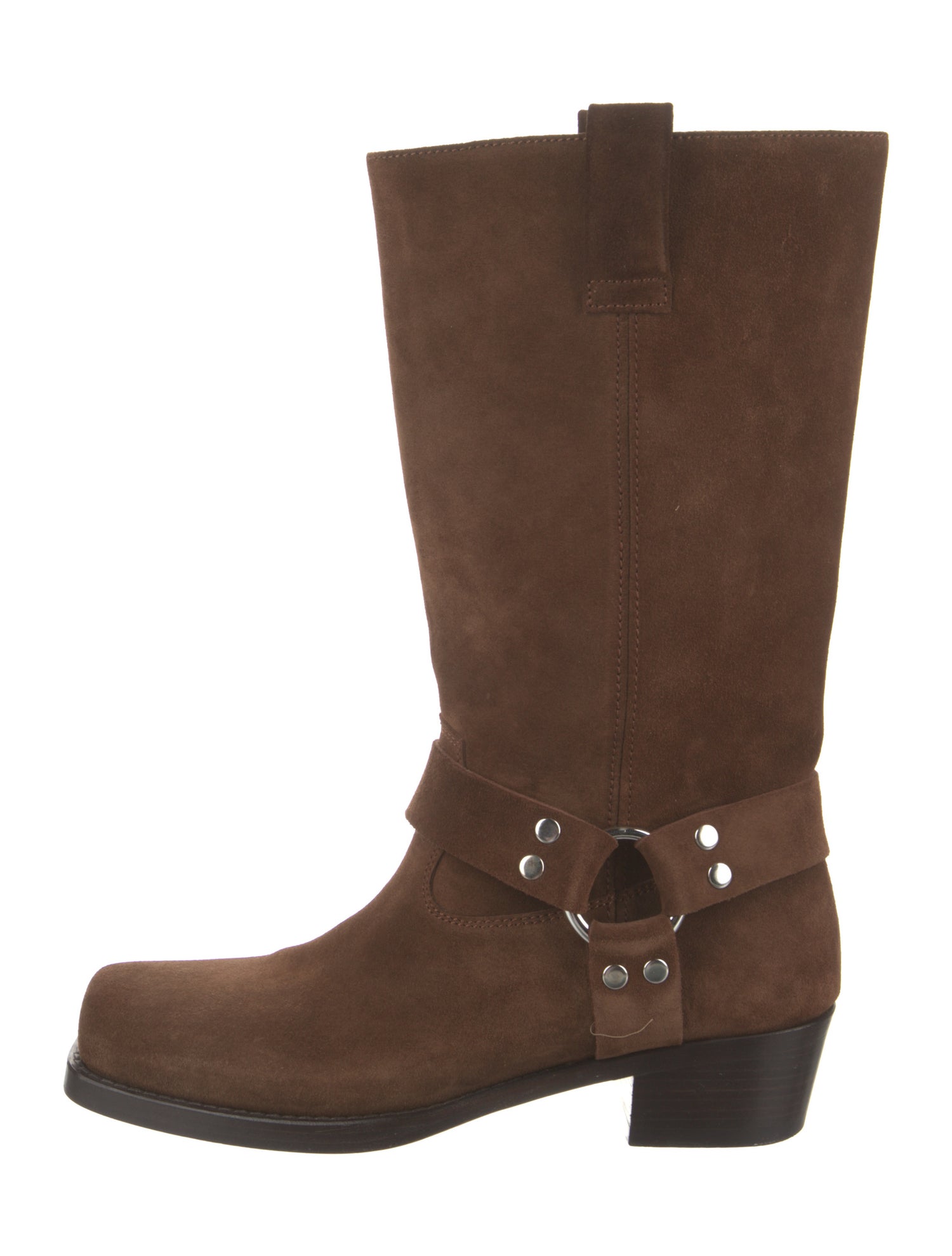 Paris Texas Suede Studded Accents Moto Boots