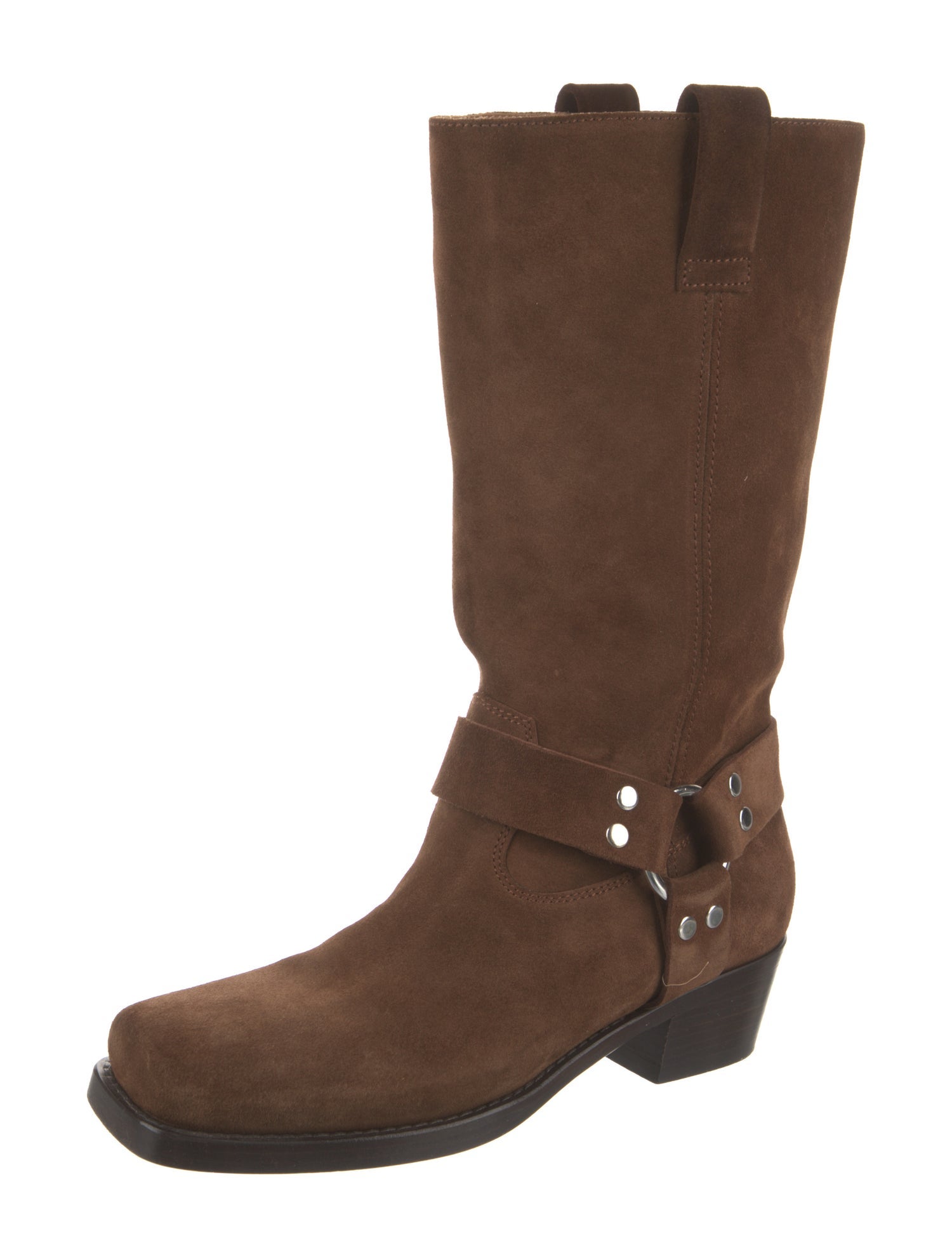 Paris Texas Suede Studded Accents Moto Boots