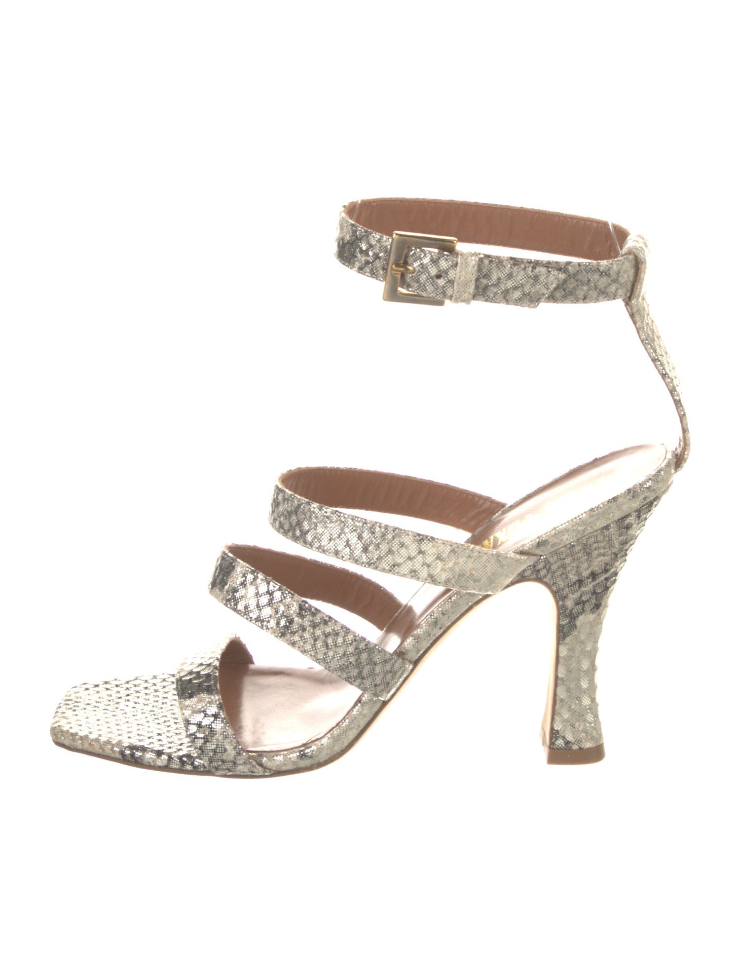 Paris Texas Leather Animal Print Sandals