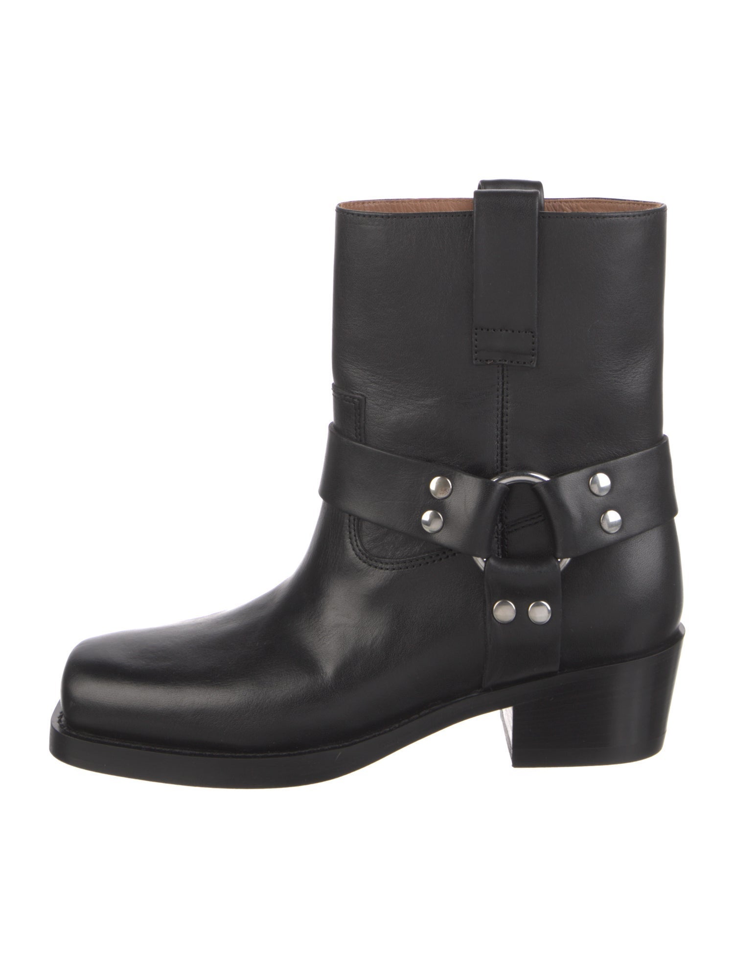 Paris Texas Leather Studded Accents Moto Boots