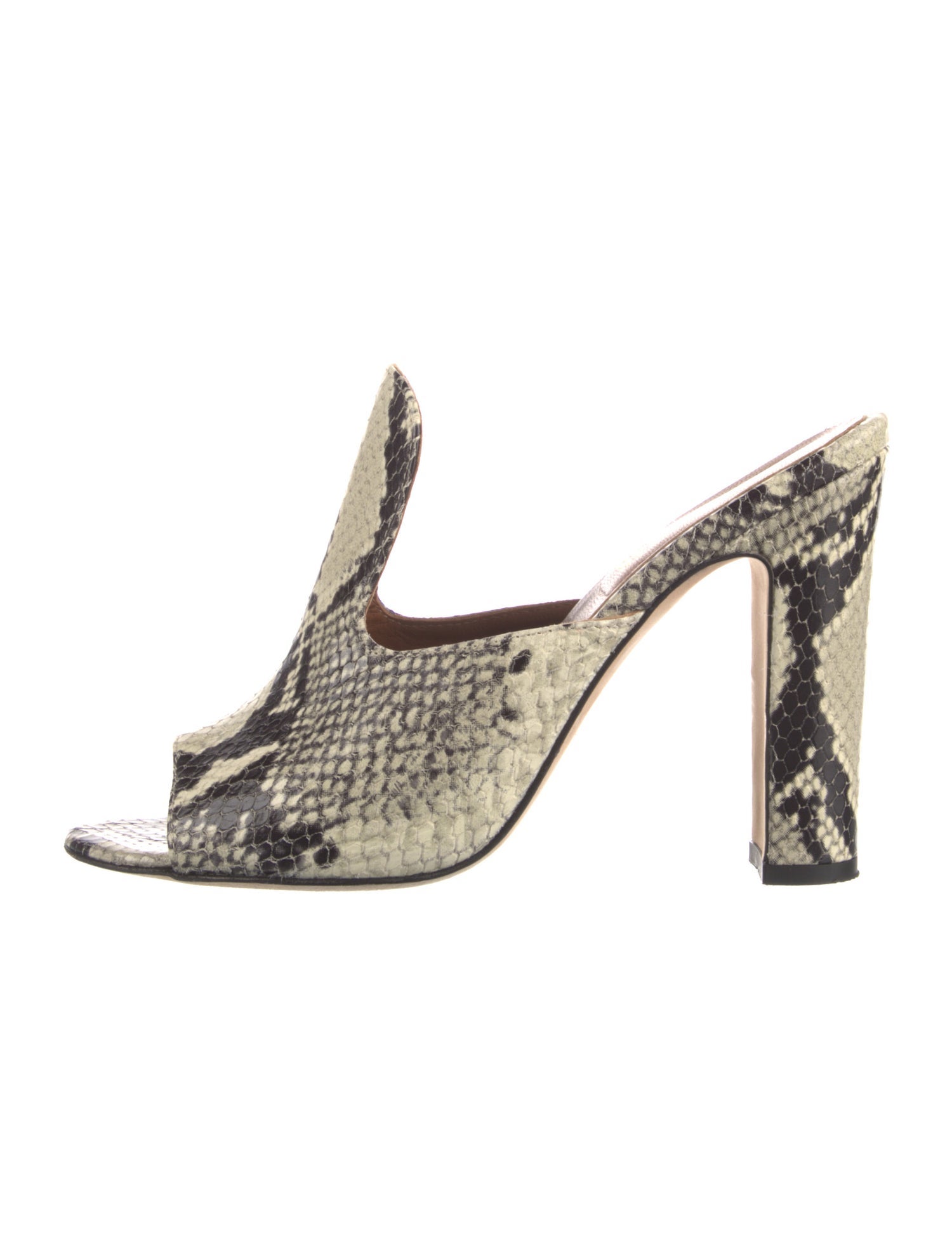 Paris Texas Snakeskin Animal Print Slides