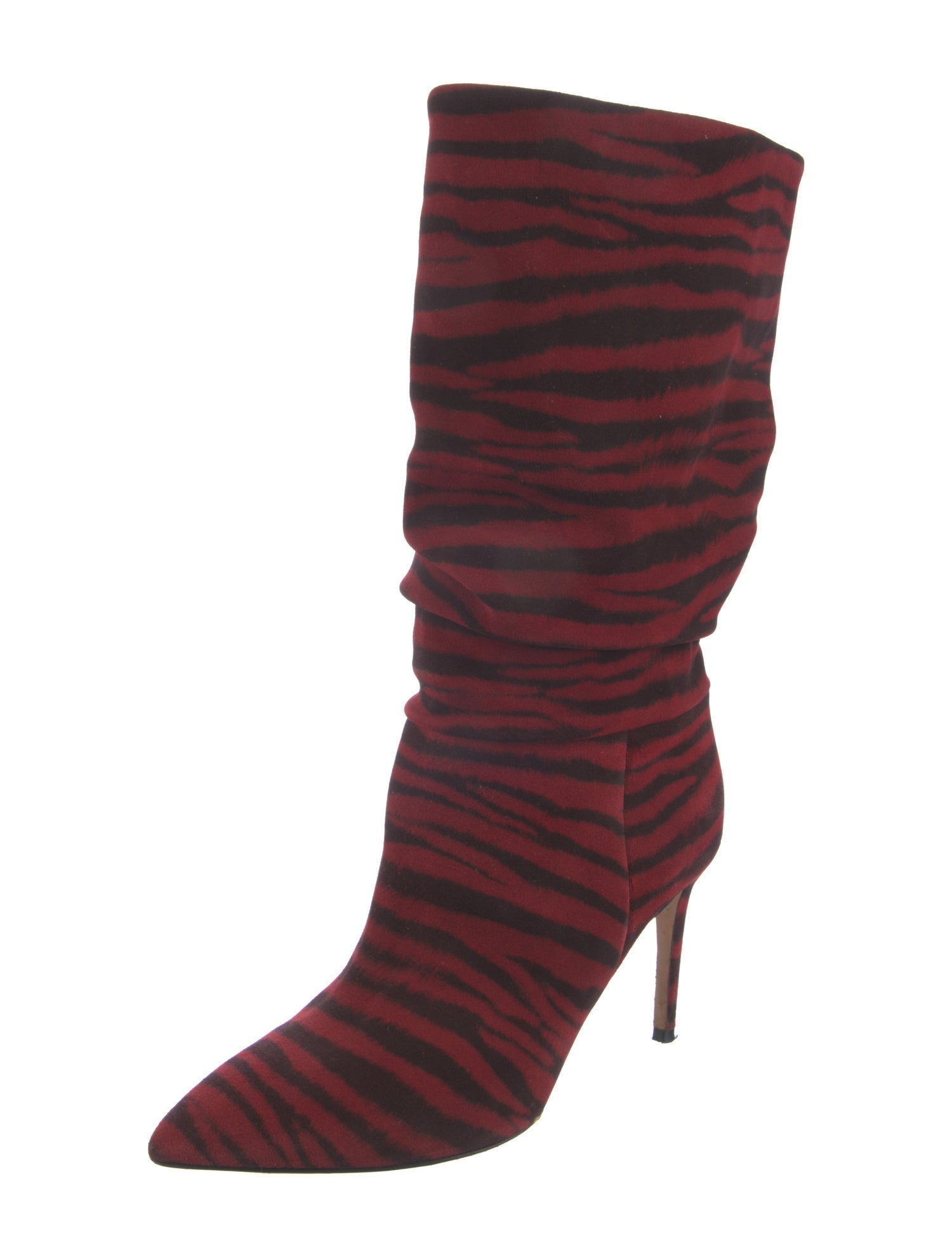Paris Texas Suede Animal Print Slouch Boots