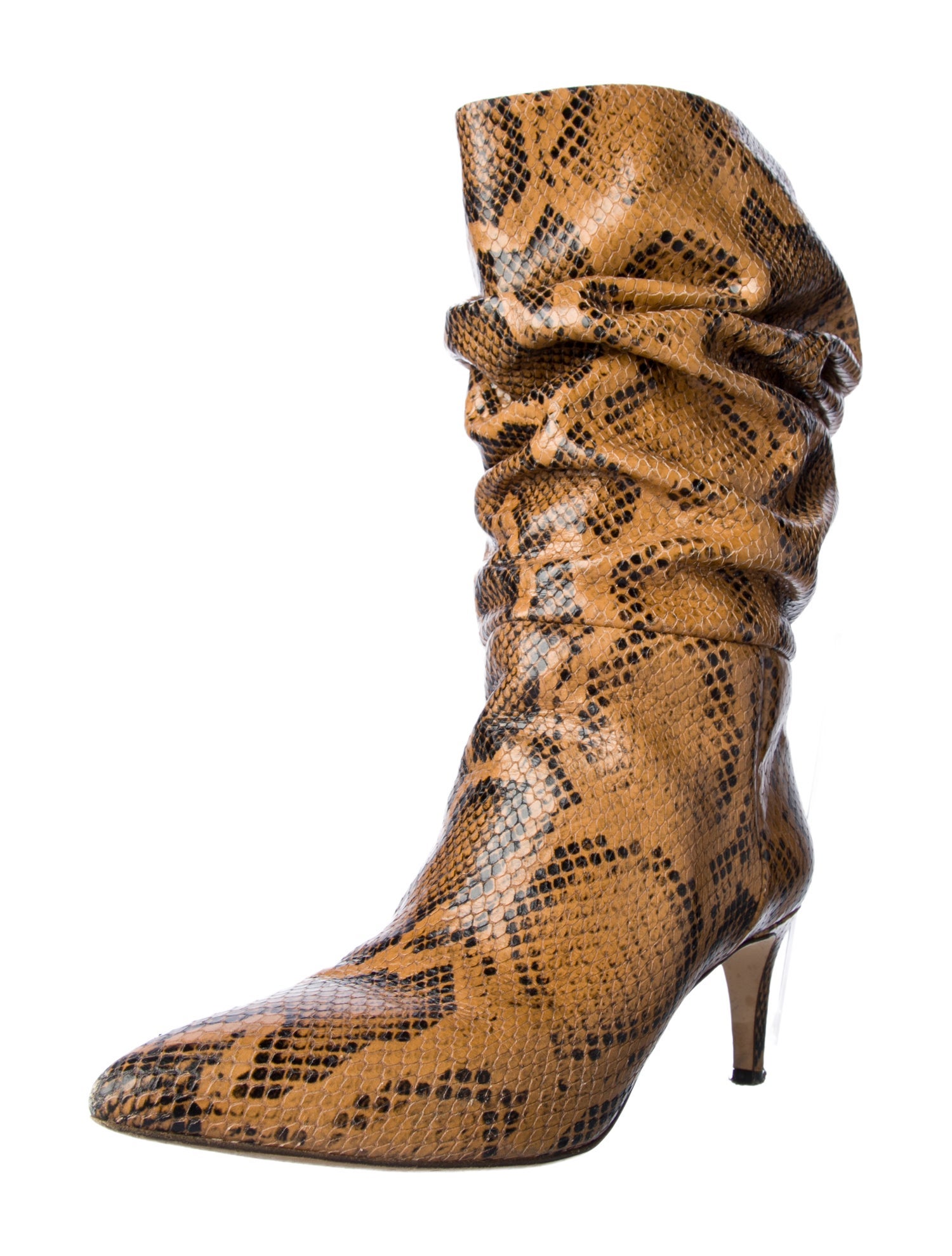 Paris Texas Embossed Leather Animal Print Slouch Boots