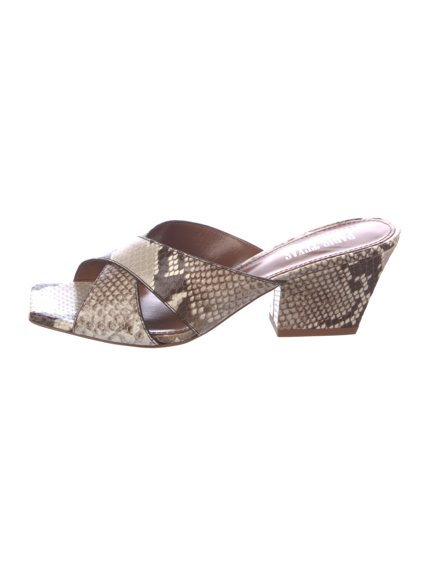 Paris Texas Snakeskin Animal Print Slides