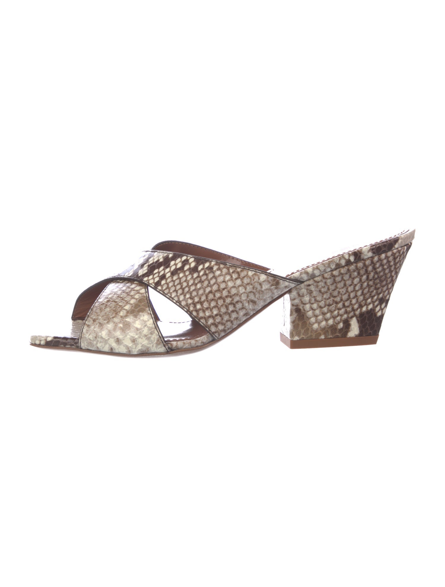 Paris Texas Snakeskin Animal Print Slides