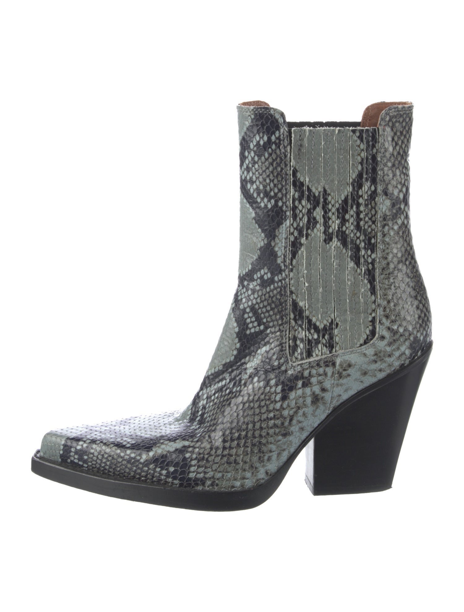 Paris Texas Leather Animal Print Chelsea Boots