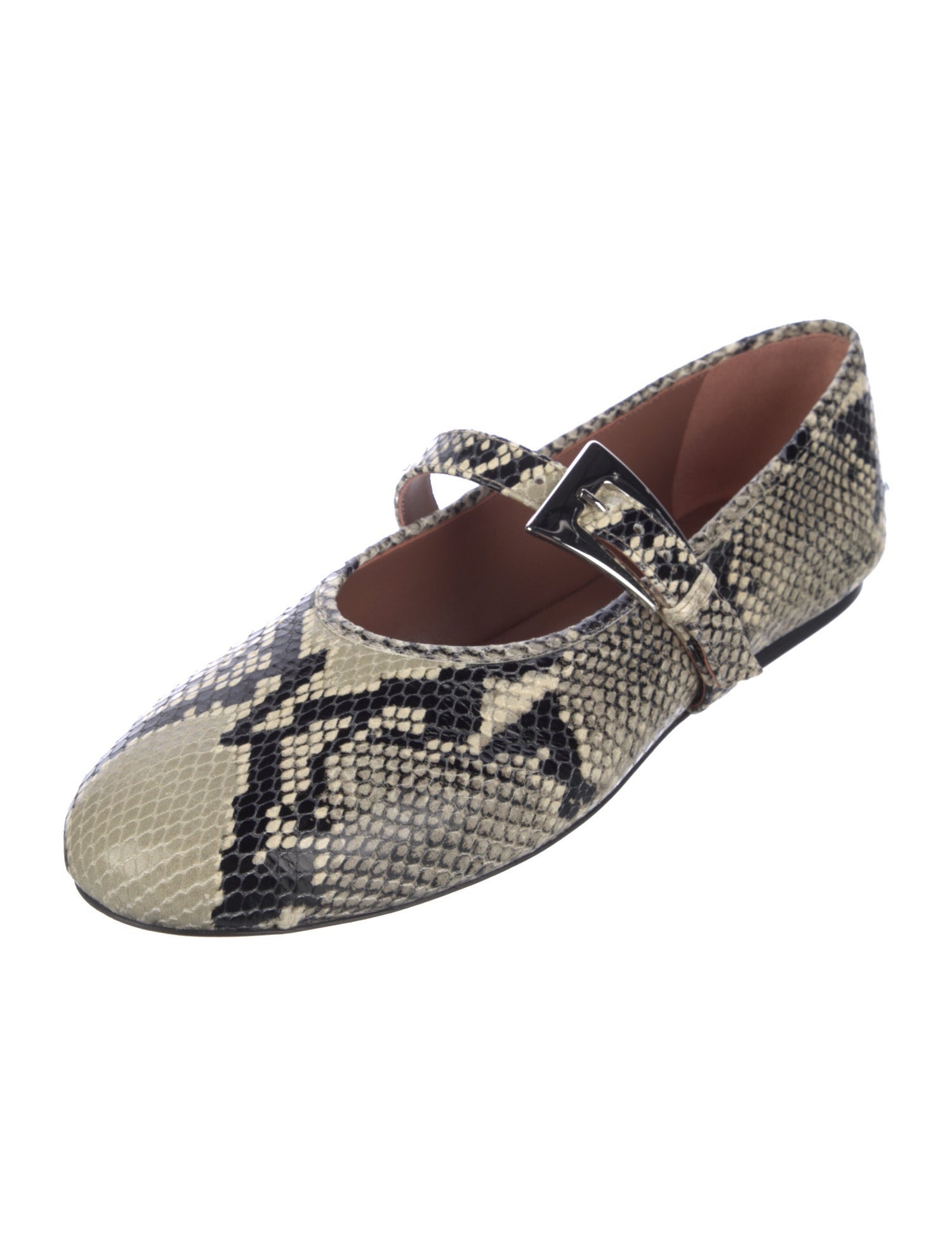 Paris Texas Leather Animal Print Mary Jane Flats