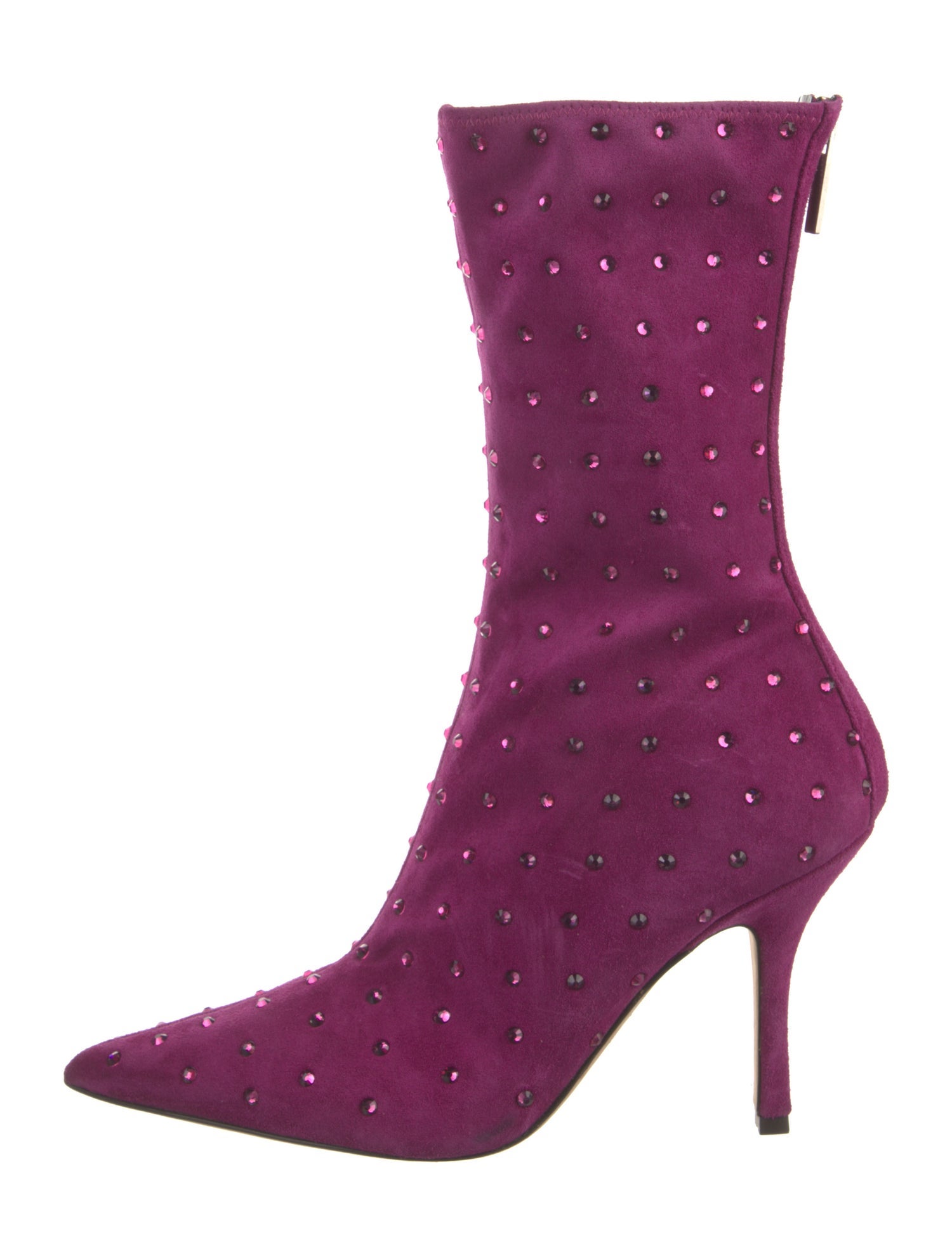 Paris Texas Suede Crystal Embellishments Sock Boots