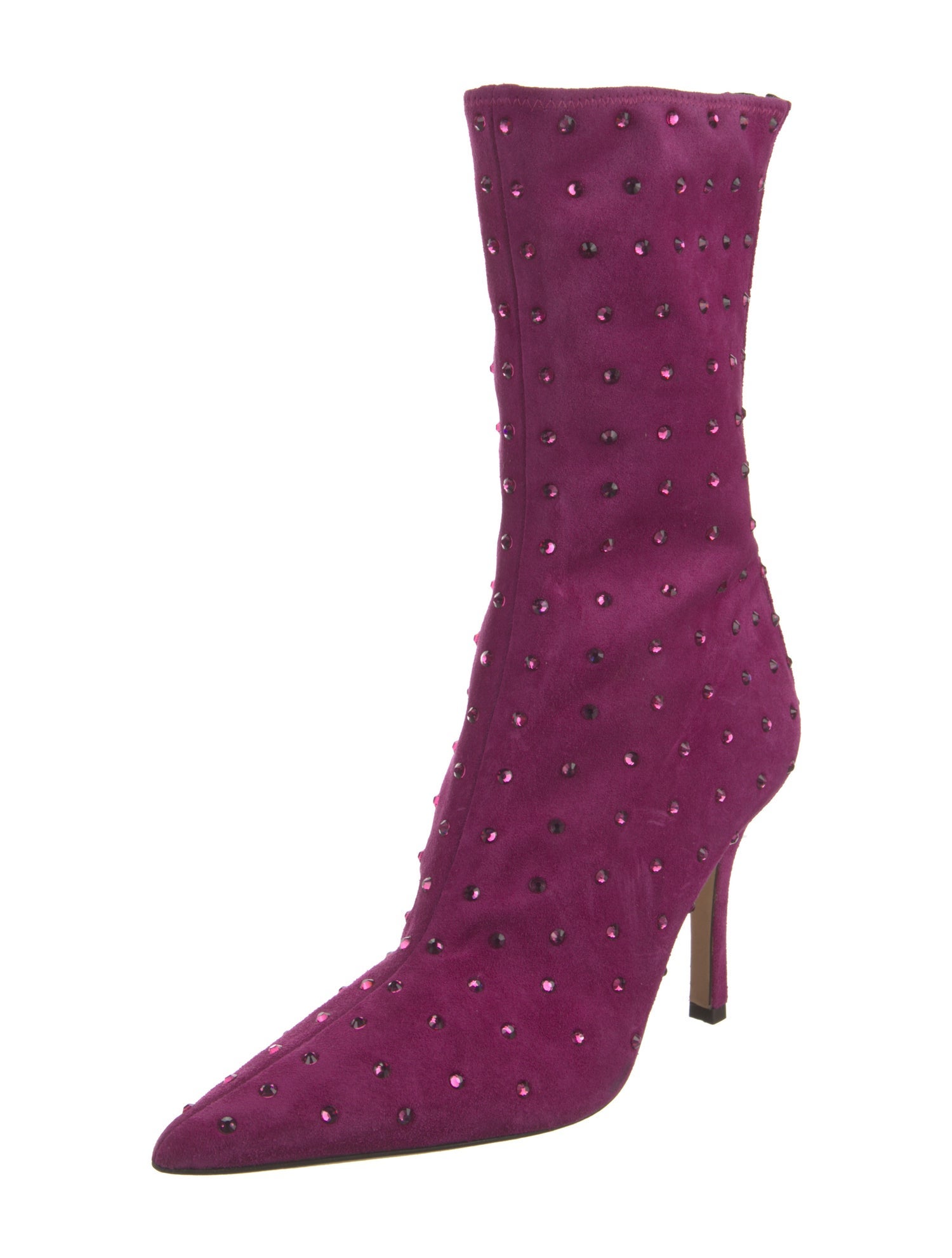 Paris Texas Suede Crystal Embellishments Sock Boots